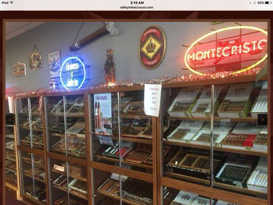 Large selection of Premium Cigars.