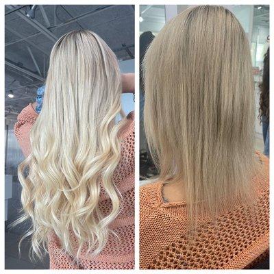 Full head of highlights and extensions