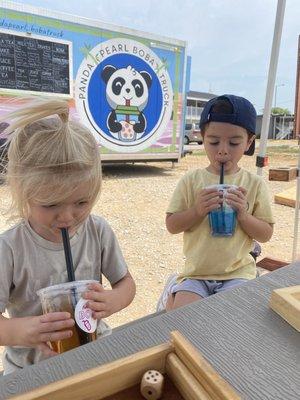 They loved stirring the stardust lemonade!