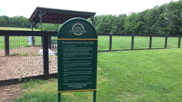 The Woodford County dog park is at Falling Springs, near the outdoor tennis courts at the back of the lot.