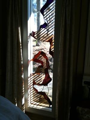 Carol's stained glass in bedroom