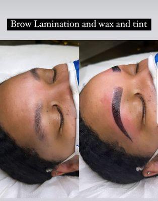 Brow Lamination and Tint