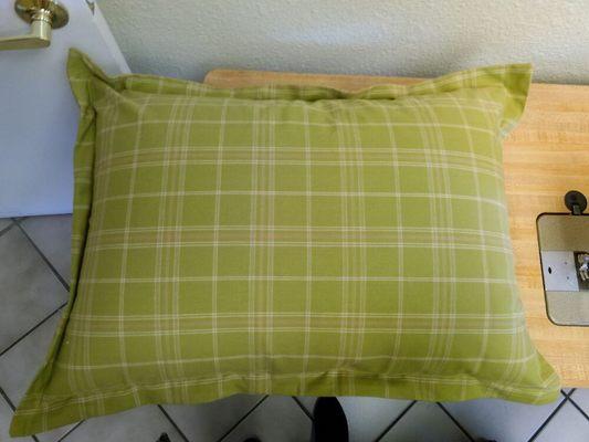 We make pillows bring us the fabric and measurements or the pillow and we will make your own custom pillow.