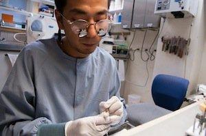 We have one of the most elaborate on-facility labs of any dental practice in NYC! Here's  our team hard at work on a new dental implant.