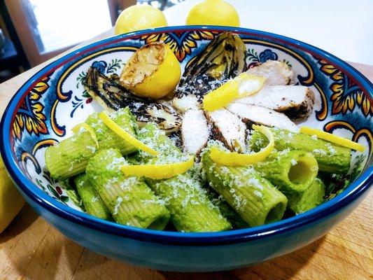 Lemon pesto pasta