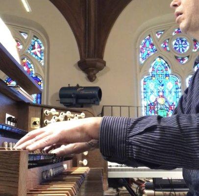 Joe Menard-Playing the newly installed Verdin organ...