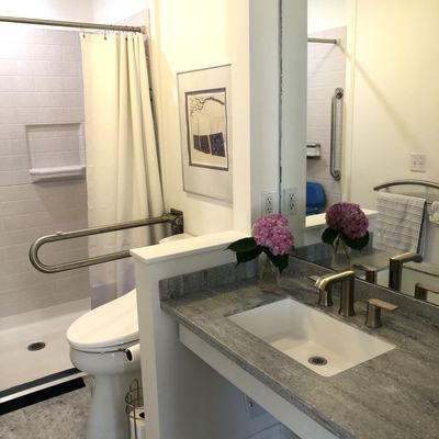 Wheelchair Accessible showers and Vantity and Beautiful as well