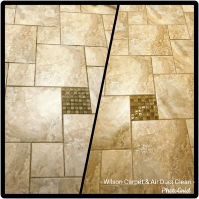 Before and After of our Tile and Grout Cleaning