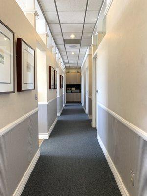 Hallway view with all five of our operatories.