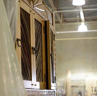 This cabinet with Sombraje doors would make a statement in any kitchen!