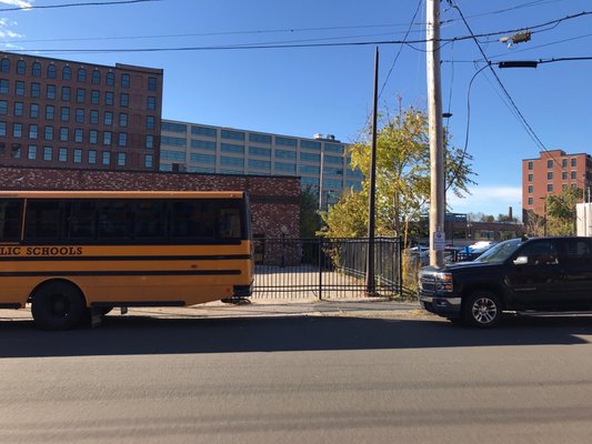 The bus where i can park safely