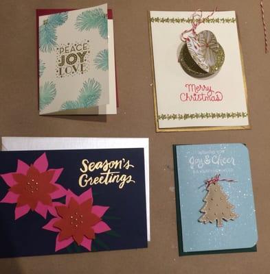 The cards we made at the card making class!