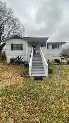 Replaced old wood stairs with New wood stairs and added a water proof non slip resistant coat on the stairs