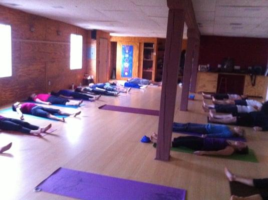 Yoga ah students in deep relaxation