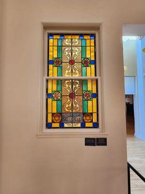 Beautiful stained glass window inside