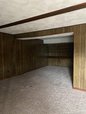 Before, paneling in basement