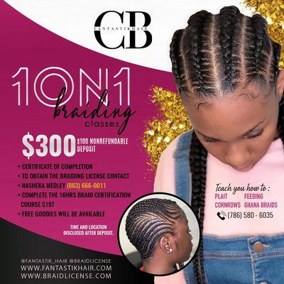 1on 1 braiding class available