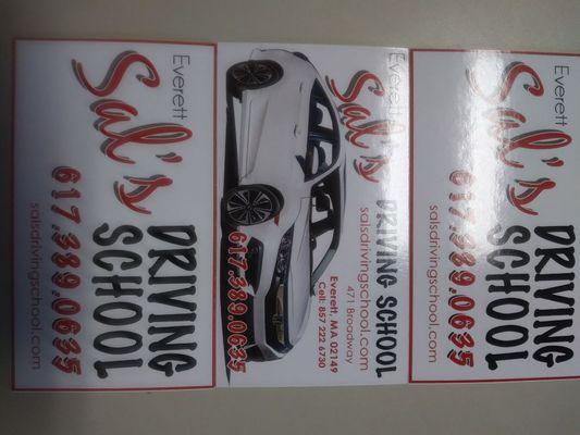 Sal's Driving School's business cards!