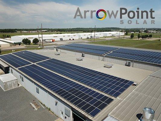 Largest private solar installation in Oklahoma, at Advantage Controls in Muskogee, Oklahoma.