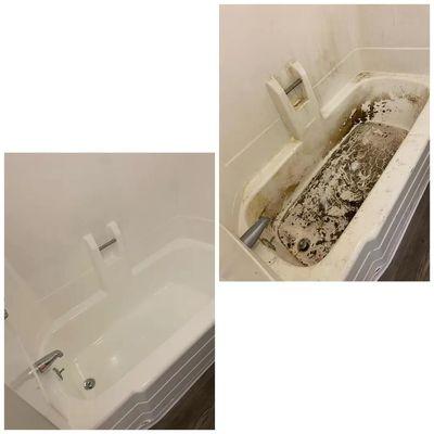 Before and after Bathroom Move out  Deep Cleaning.  Customer was extremely impressed.