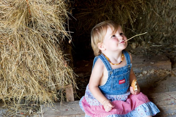 Playing in the hay