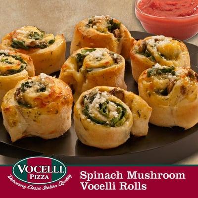 Spinach Mushroom Vocelli Rolls