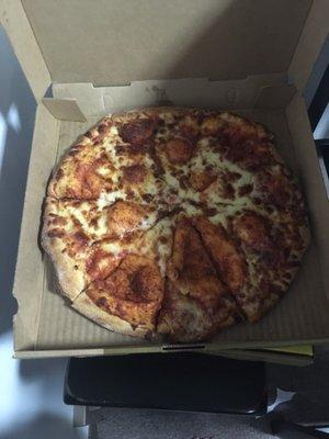 This is supposed to be a double cheese pizza.