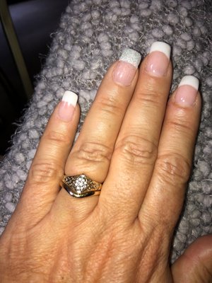 French with one nail sparkle