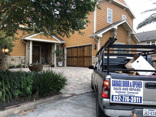 Wood garage door