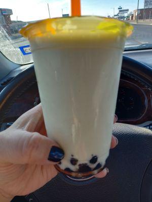 Avocado milk tea with Boba