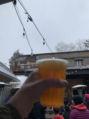 Snowy post 10k beer.