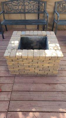 Firepit in deck build