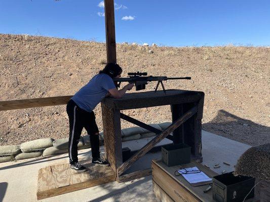 This is my oldest son shooting the .50 cal.