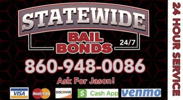 Call Jason For all your Bail related matter in Connecticut.  Previously of Capitol Bail Bonds. Mark it down! 860-948-0086  Bail Bonds CT