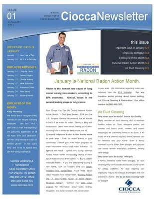 January 2011 Newsletter