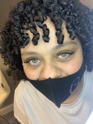 A soft hybrid set to compliment her beautiful eyes and curls.