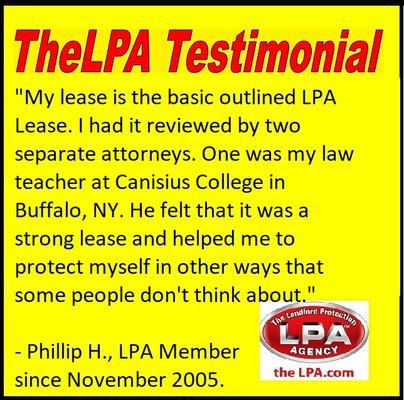 The LPA Lease is a strong Landlord Lease!