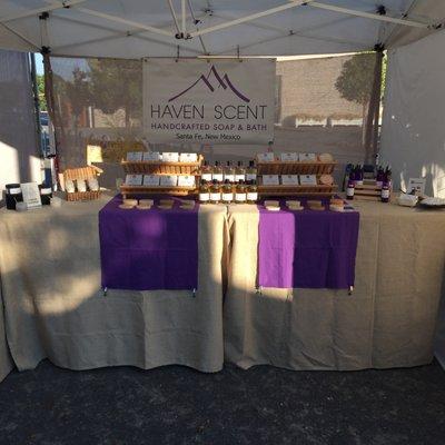 My booth at the Santa Fe Artists Market on Saturday from 8-1.  We're in the Railyard Park from March - December.