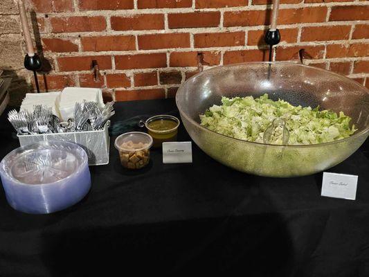 Caesar Salad Wedding Setup