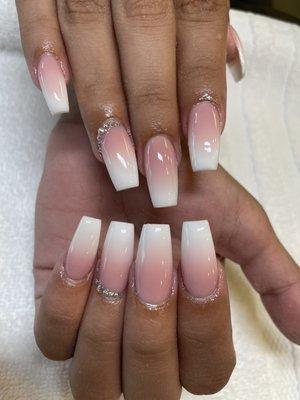 Ombre pink and white