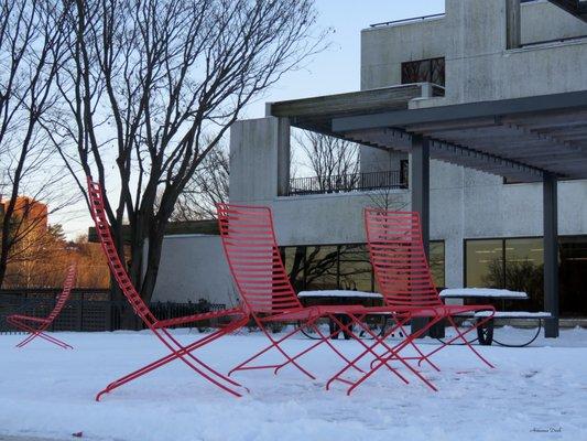 Seating within the Columbia Waterfront, next to the Bailey Park also overlooking Lake Waterfront.