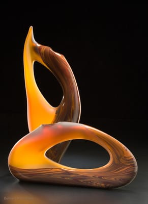 Trans Bolinas and Vilano in Cinnamon, Contemporary art glass