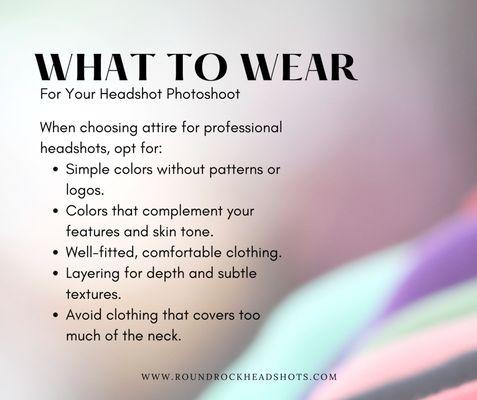 what to wear tips for professional headshot