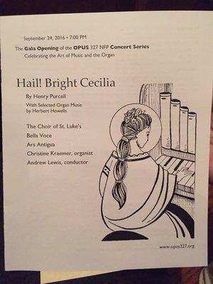 "Hail! Bright Cecilia" concert