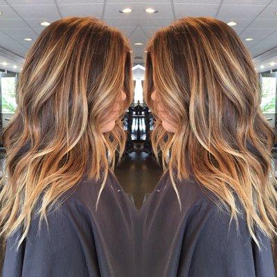 Dimensional brunette balayage