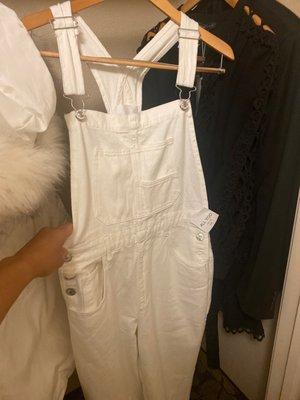 Super cute white overalls