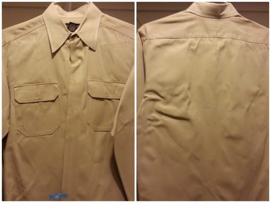 Bad Service #5: Laundry with light starch Banana Republic shirt....