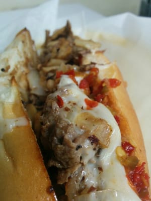 Their thin crust pizza is molto delizioso, but their Cheesesteak Sandwich with hot peppers is on point!