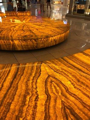 ICE ORANGE ONYX-LED BACKLIT PUBLIC INSTALLATION AND SEATING.
 LOCATION: THE FORUM SHOPS AT CAESARS, LAS VEGAS