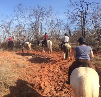 GF students Trail riding at Lake Thunderbird during Spring Break